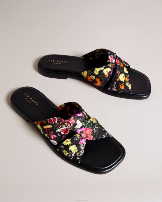 Ted Baker mujer 2ZFP869 zapatos sandalias ashni florales con nudo suave negro