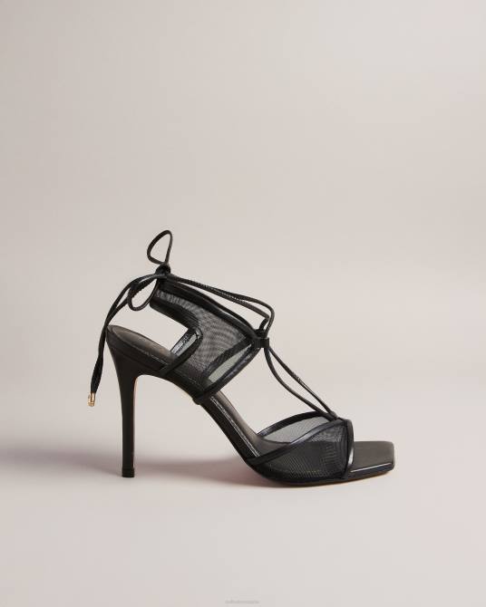 Ted Baker mujer 2ZFP874 zapatos sandalias junera de malla con tira anudada negro