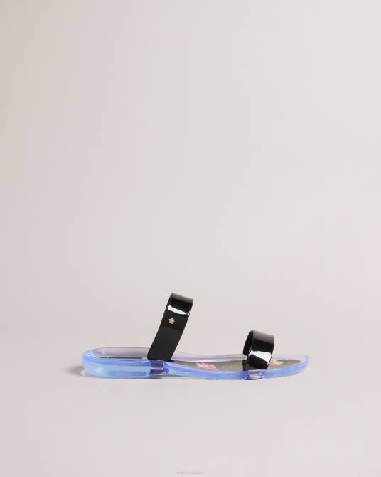 Ted Baker mujer 2ZFP907 zapatos chanclas de gelatina con doble tira Jellina negro