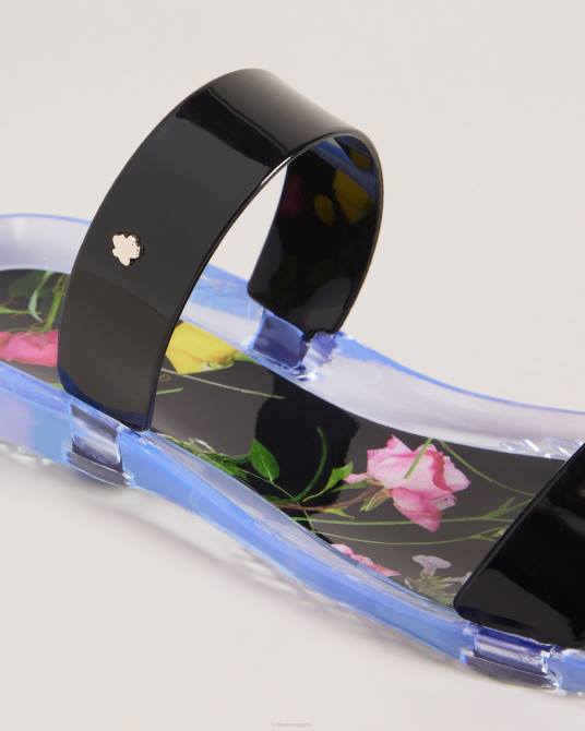 Ted Baker mujer 2ZFP907 zapatos chanclas de gelatina con doble tira Jellina negro