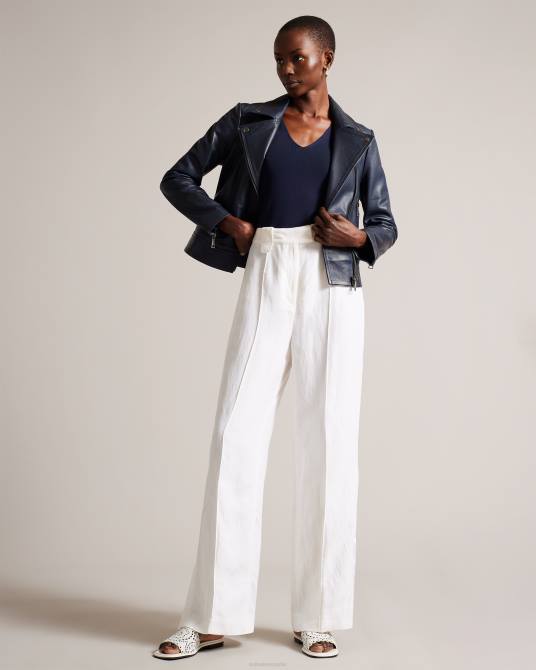 Ted Baker mujer 2ZFP909 zapatos sandalias planas clovei cortadas a láser blanco