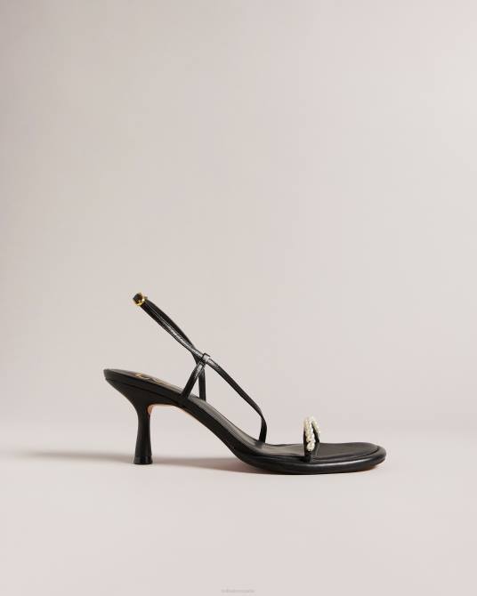 Ted Baker mujer 2ZFP850 zapatos sandalias con tacón de gatito y perlas mypearl negro