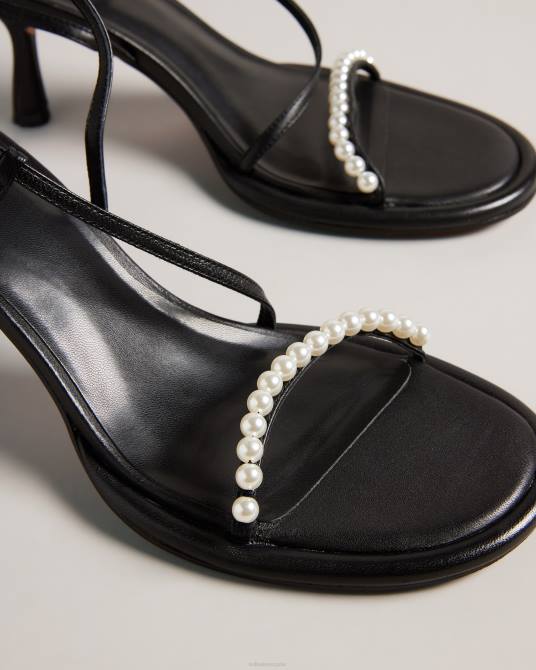 Ted Baker mujer 2ZFP850 zapatos sandalias con tacón de gatito y perlas mypearl negro