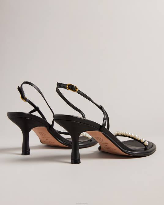 Ted Baker mujer 2ZFP850 zapatos sandalias con tacón de gatito y perlas mypearl negro