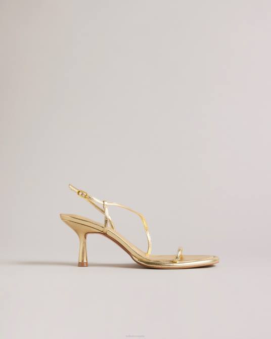 Ted Baker mujer 2ZFP852 zapatos sandalias myloh metalizadas con tacón gatito oro