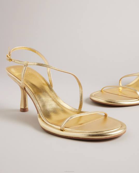 Ted Baker mujer 2ZFP852 zapatos sandalias myloh metalizadas con tacón gatito oro