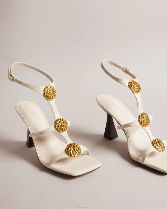 Ted Baker mujer 2ZFP879 zapatos sandalias tayalin texturizadas con tacón tipo moneda natural
