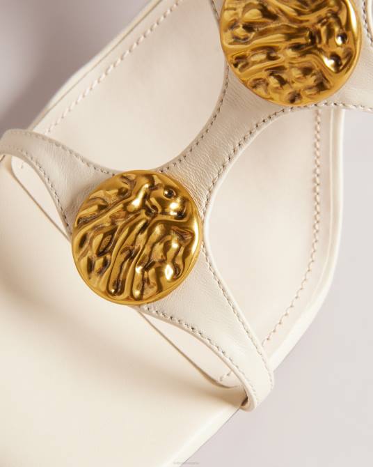 Ted Baker mujer 2ZFP879 zapatos sandalias tayalin texturizadas con tacón tipo moneda natural