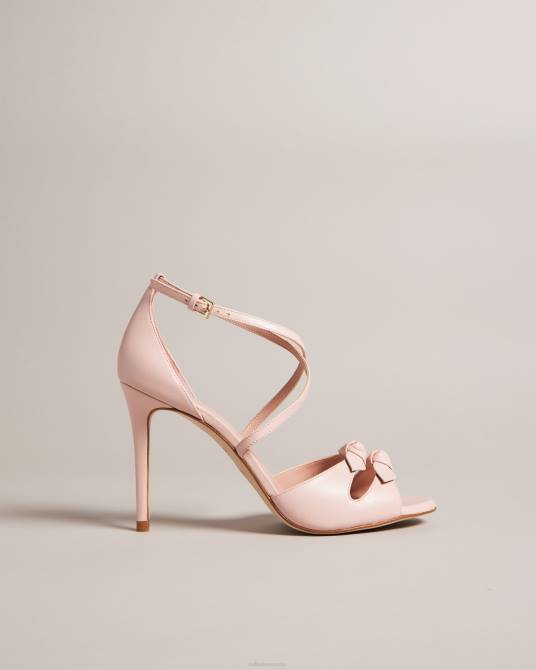 Ted Baker mujer 2ZFP885 zapatos sandalias bicci de cuero con lazo y tacón Rosado oscuro
