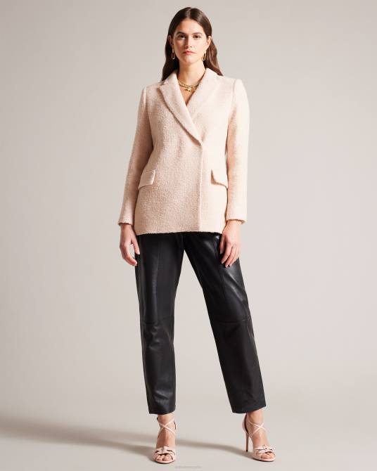 Ted Baker mujer 2ZFP885 zapatos sandalias bicci de cuero con lazo y tacón Rosado oscuro