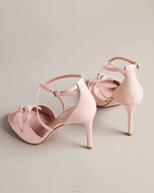 Ted Baker mujer 2ZFP885 zapatos sandalias bicci de cuero con lazo y tacón Rosado oscuro