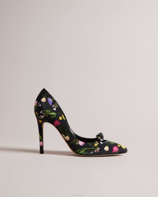 Ted Baker mujer 2ZFP890 zapatos tacones de salón con lazo y estampado floral Telini negro