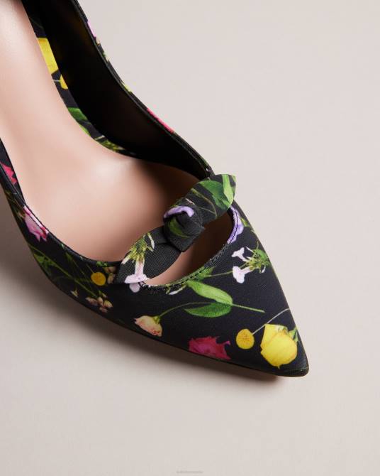 Ted Baker mujer 2ZFP890 zapatos tacones de salón con lazo y estampado floral Telini negro