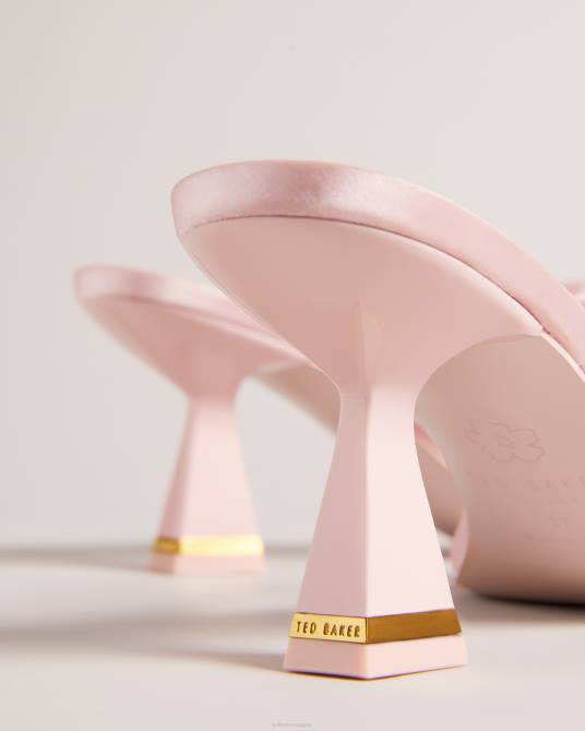 Ted Baker mujer 2ZFP891 zapatos sandalias Rinita con tacón de gatito y satén con strass Rosa palido