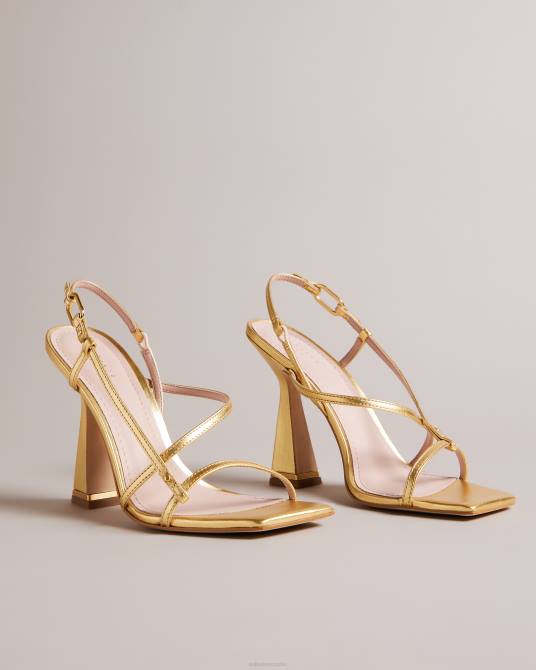 Ted Baker mujer 2ZFP893 zapatos sandalias cayena con tacón geométrico y tiras oro