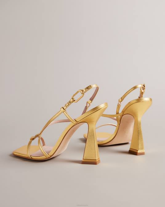 Ted Baker mujer 2ZFP893 zapatos sandalias cayena con tacón geométrico y tiras oro