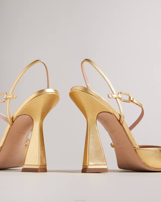 Ted Baker mujer 2ZFP911 zapatos zapatos de salón en punta coriana con tacón geométrico oro