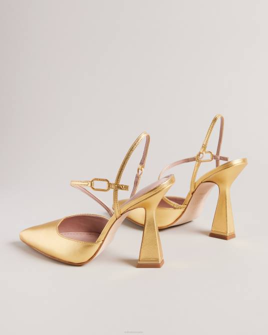 Ted Baker mujer 2ZFP911 zapatos zapatos de salón en punta coriana con tacón geométrico oro