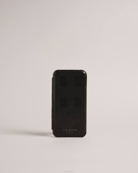 Ted Baker recopilación 2ZFP1985 artículos para el hogar hcheck house check folio funda para iphone 12/12 pro negro