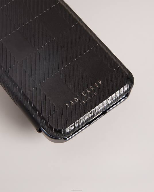 Ted Baker recopilación 2ZFP1985 artículos para el hogar hcheck house check folio funda para iphone 12/12 pro negro