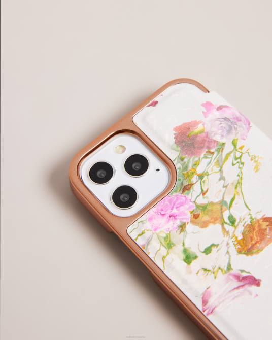 Ted Baker recopilación 2ZFP2102 artículos para el hogar gwladus funda con espejo para iphone 12 y 12 pro floral acuarela Rosa palido
