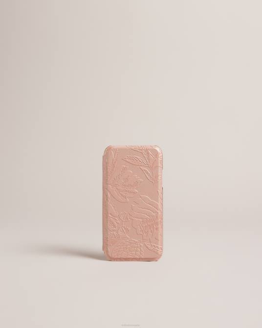 Ted Baker recopilación 2ZFP2104 artículos para el hogar Funda para iPhone 11 con espejo y hojas en relieve de abulón rosa