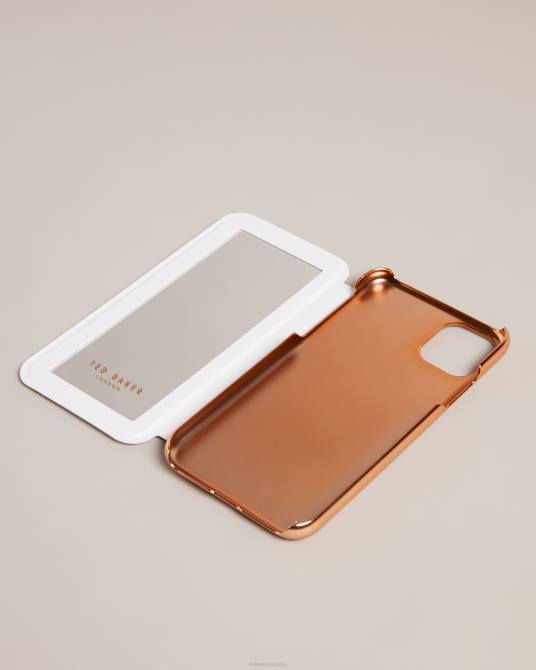 Ted Baker recopilación 2ZFP2105 artículos para el hogar Funda Gladyss para iPhone 11 con espejo, diseño floral y acuarela Rosa palido