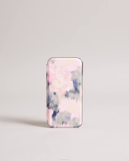 Ted Baker recopilación 2ZFP2114 artículos para el hogar Monetan borroso floral espejo folio iphone 14 max rosa