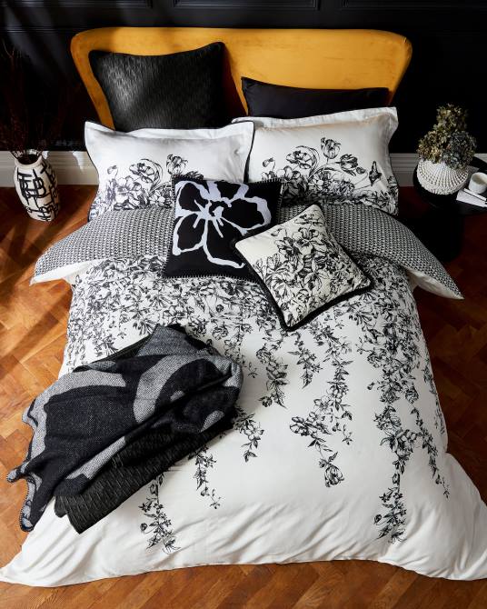 Ted Baker recopilación 2ZFP2097 artículos para el hogar Juego de funda nórdica Dropli Elegant King. Marfil