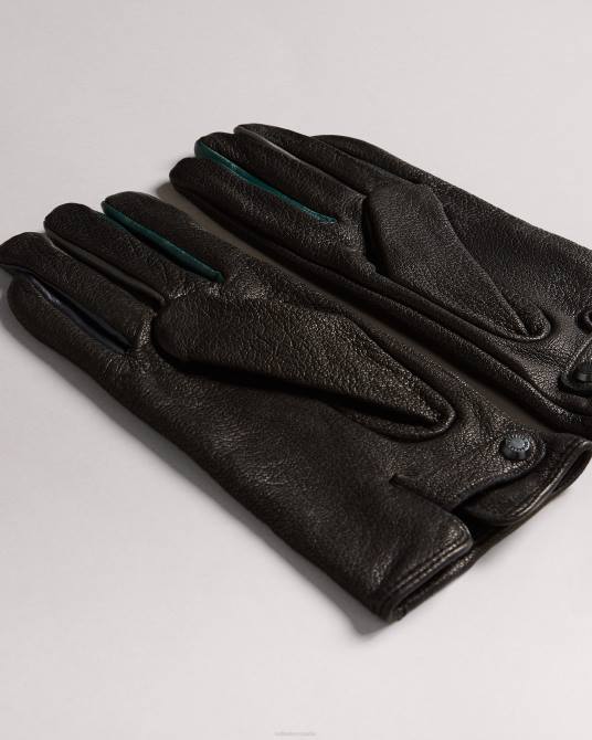Ted Baker recopilación 2ZFP2071 regalos guantes de cuero parmado negro