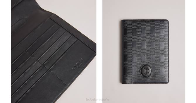 Ted Baker hombres 2ZFP1813 regalos organizador de cuero conar house check negro