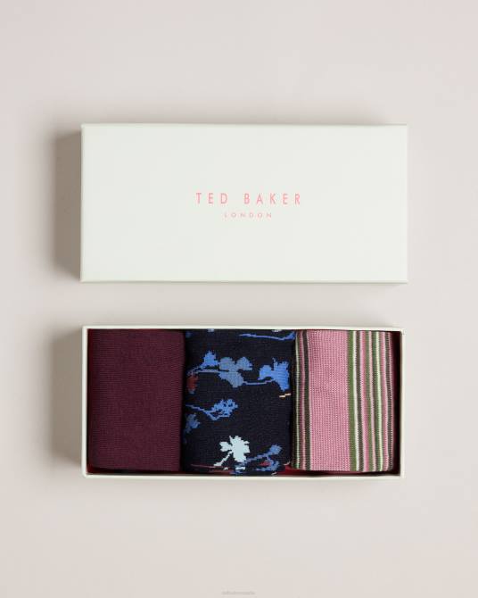 Ted Baker hombres 2ZFP1903 regalos howkind pack de tres calcetines surtidos clasificado