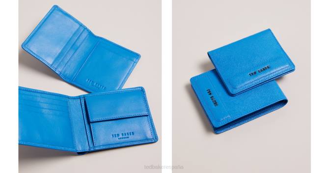 Ted Baker hombres 2ZFP2014 regalos Conjunto de cartera y tarjetero saffiano audar azul