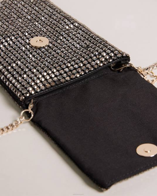 Ted Baker mujer 2ZFP825 regalos bolsa cruzada con cristales brillantes negro