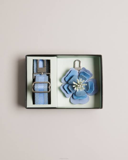 Ted Baker mujer 2ZFP939 regalos llavero con correa de flores azul