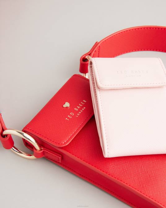 Ted Baker mujer 2ZFP947 regalos tarjetero y tarjetero con forma de corazón con tachuelas shamih rojo