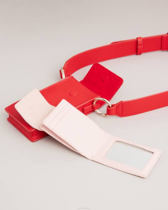 Ted Baker mujer 2ZFP947 regalos tarjetero y tarjetero con forma de corazón con tachuelas shamih rojo