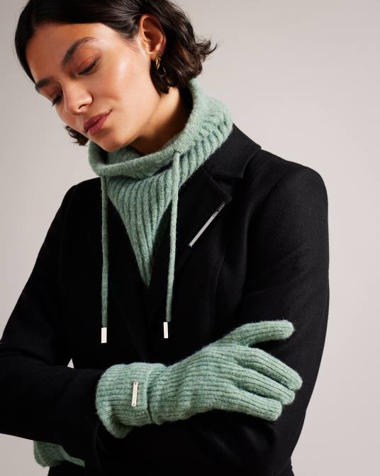 Ted Baker mujer 2ZFP959 regalos set de regalo de redecilla y guantes kerriia verde